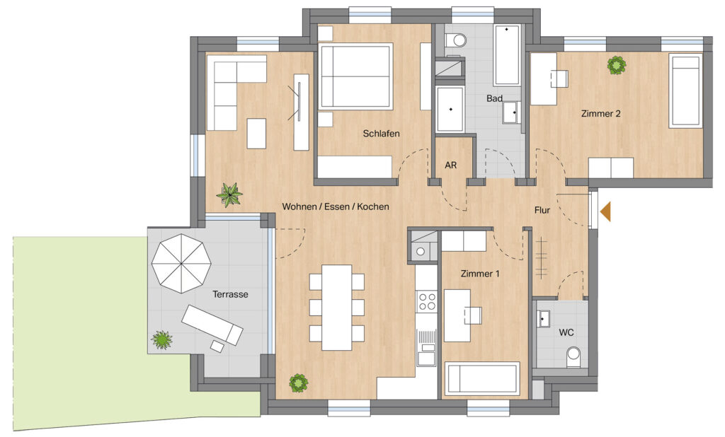 Grundriss Wohung 2, Strümpfelbach Lindenhof
